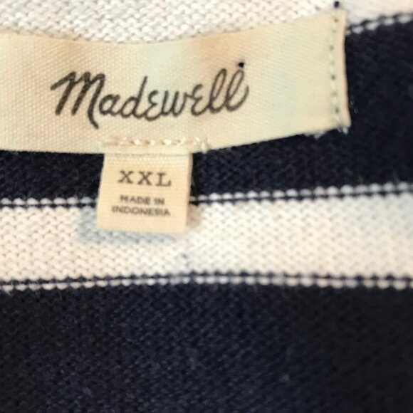Madewell Navy and White Striped Sweatshirt - Picture 6 of 7
